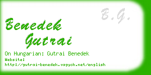 benedek gutrai business card